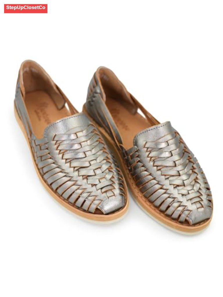 Genuine Leather Huarache Handmade Mexican Sandals Woven Flat Cushioned Sole